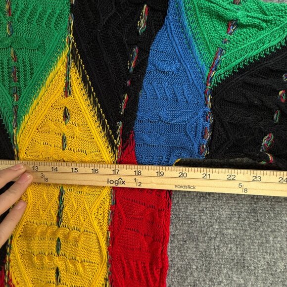 COOGI Australia Women Turtleneck Sweater Intricate Knit Abstract Colorful Medium - Picture 4 of 16